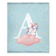 Custom Animal Letter Blanket – Personalized Name Alphabet Throw Blanket – Gift for Kids