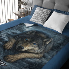 Customized Wolf Mission Blanket - Personalized Name - Gift For Wolf Lovers