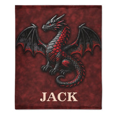 🐲Customized Dragon Themed Blanket - Personalized Name - Gift For Dragon Lovers