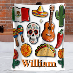 Proud To Be Mexican Customized Blanket – Personalized Name – Gifts For Expats, Friends