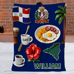Proud To Be Dominicana Customized Blanket - Personalized Name - Gift For Expats, Friends