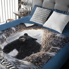Bear Canyon Quest Area Customized Blanket - Personalized Name - Gift For Bear Lovers, Adventure Enthusiast, Friends