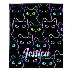 Custom Blanket with Fluorescent-Edged Animal Patterns - Personalized Name - Gift For Friends