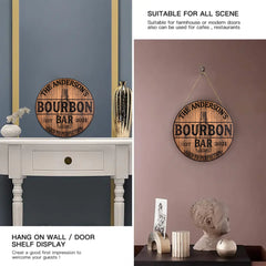 Bourbon Bar Customized Decorative Wooden Doorplates - Personalized Door Sign with Name, Year - Gifts For Gift For Whiskey Lovers, Bar Owners