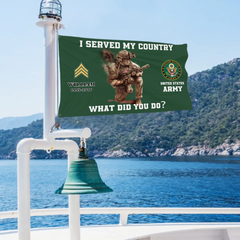 Proud Veteran Customized Flag - Personalized Department, Grade, Time, Name - Memento Gift
