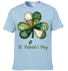 Customized Patchwork Three-Leaf Clover Clothing - Personalized Name/Text - Gift For St. Patrick’s Day Celebrators & Lucky Clover Lovers