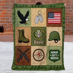 Custom 250 Years Of Honor Blanket – Personalized Branch and Name – Gift For Veteran