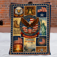 Customized USA 250th Anniversary Eagle Blanket - Personalized Name - Patriot's Memorabilia