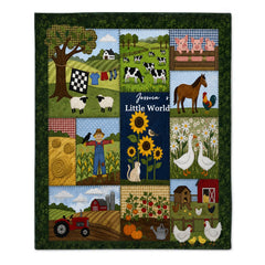 Customized Farm Animal Landscape Rustic Countryside Blanket - Personalized Name - Gift For Mom, Grandma, Sister & Friends