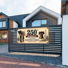 Customized America 250th Anniversary Banner - Personalized Family Name -  Patriot's Memorabilia