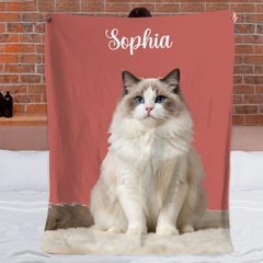 Personalized Pet Photo Blanket for Dog Mom or Cat Lover, Custom Fleece Throw Gift for Pet Owners, Cozy Picture Blanket for Her