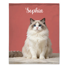 Personalized Pet Photo Blanket for Dog Mom or Cat Lover, Custom Fleece Throw Gift for Pet Owners, Cozy Picture Blanket for Her