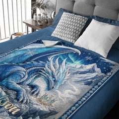 Personalized Fantasy Dragon Blanket - Custom Name Dragon Blanket - Gift For Dragon Lovers