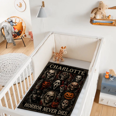 Personalized Halloween Horror Blanket - Custom Name Spooky Gothic Throw Blanket - Gift For Horror Lovers