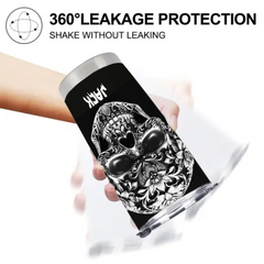 Skull Design Stainless Steel Tumbler – Double-Wall Insulated Travel Cup for Hot & Cold Drinks – Unique Gift for Skull Lovers