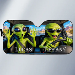 Funny Skeleton & Alien Customized Car Sunshade - 3 Unique Styles Available - Fun Car Decoration Gift For Drivers
