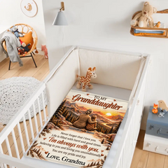 Personalized Grandma & Grandchild Love Blanket - Custom Names & Grandson or Granddaughter Design - Heartfelt Gift For Grandchildren