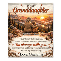 Personalized Grandma & Grandchild Love Blanket - Custom Names & Grandson or Granddaughter Design - Heartfelt Gift For Grandchildren